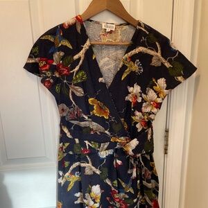 Anthropologie Glam Floral Wrap Dress | Medium